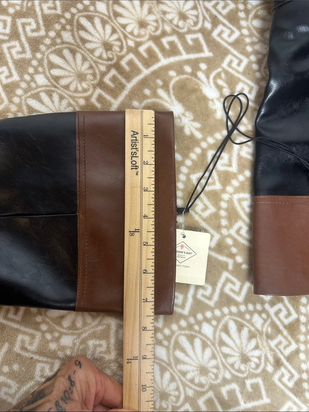 St. John's Bay Black and Brown Over-the-Knee Riding Boots
